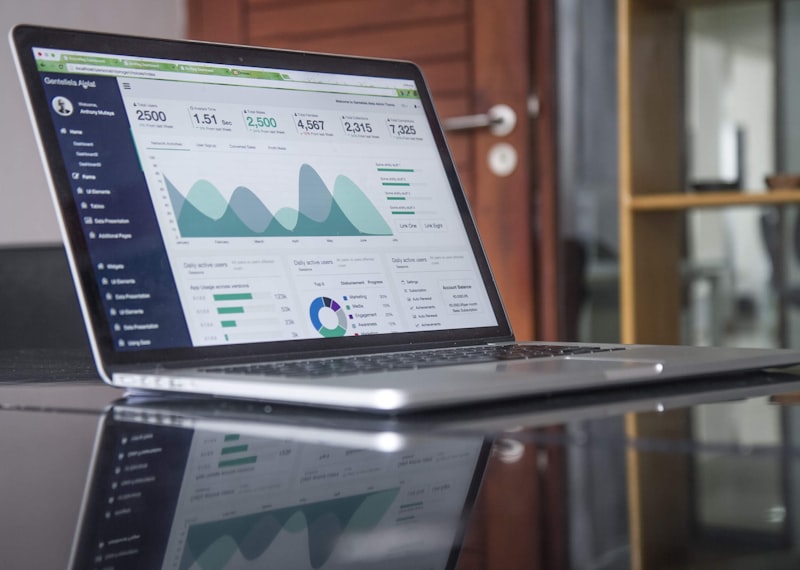 Dashboard de análise estratégica com gráficos e dados limpos